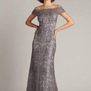 Tadashi Shoji -  Jarek Embroidered Off-Shoulder Gown - Size 6